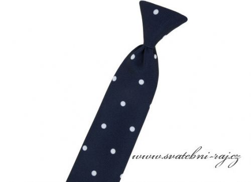 Dětská kravata navy blue puntíky