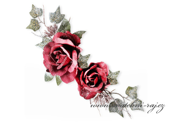 Dekorační přízdoba s bordó růžemi