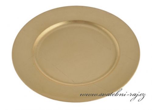 Zobrazit detail - Zlatý talíř s lemem, průměr 33 cm