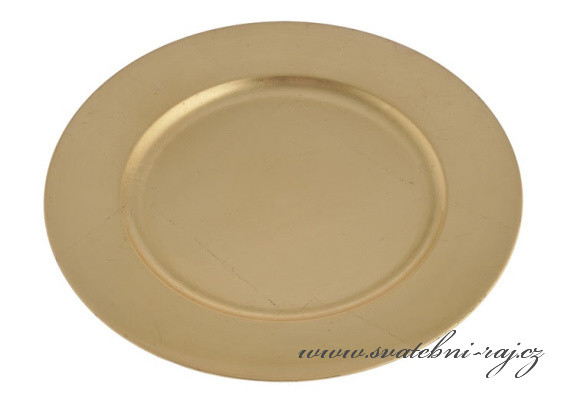 Zlatý talíř s lemem, průměr 33 cm