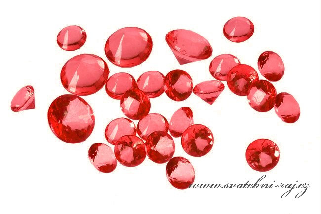 Diamanty červené - mix velikostí