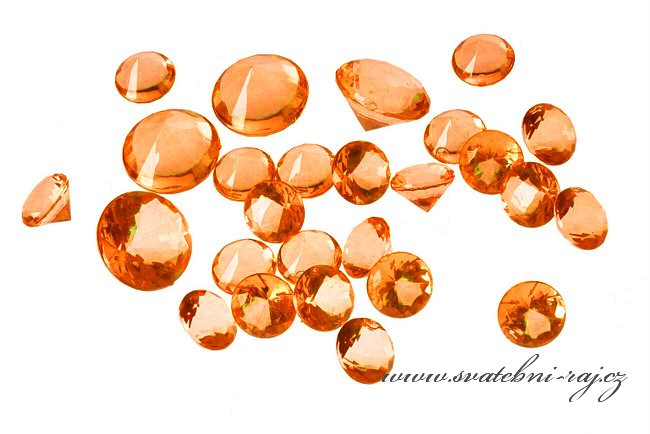 Diamanty oranžové - mix velikostí