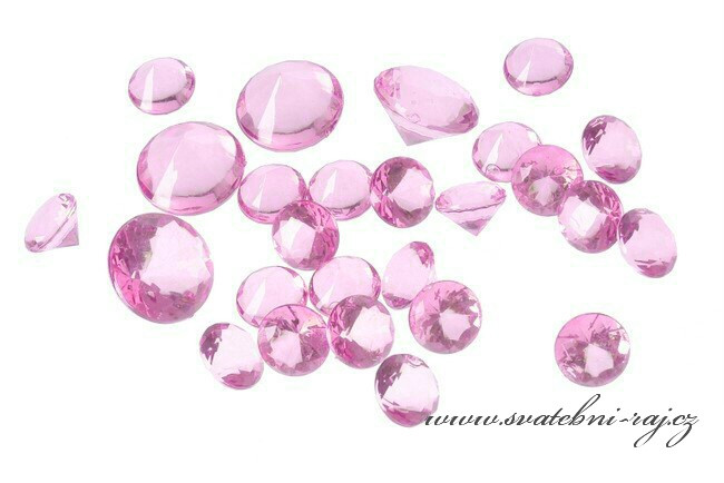 Diamanty růžové - mix velikostí