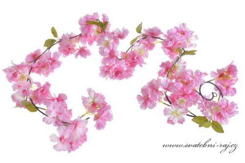 Zobrazit detail - Girlanda s růžovými květy višně