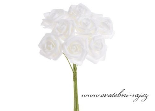 Pěnová růže bílá, průměr 6 cm