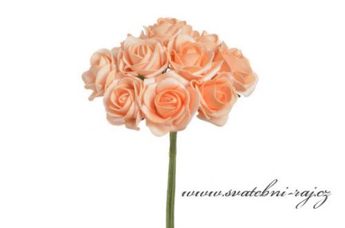 Pěnová růže lososová, průměr 5 cm