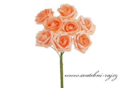 Pěnová růže lososová, průměr 6 cm