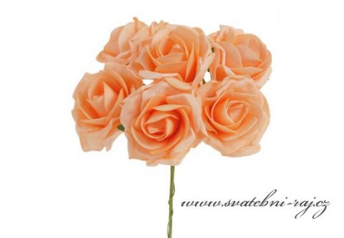 Pěnová růže lososová, průměr 8 cm