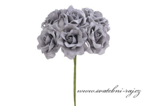 Zobrazit detail - Pěnová růže šedá, průměr 7 cm