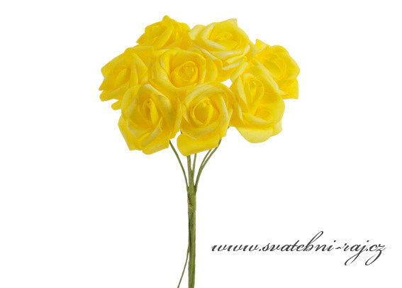 Pěnová růže žlutá, průměr 6 cm