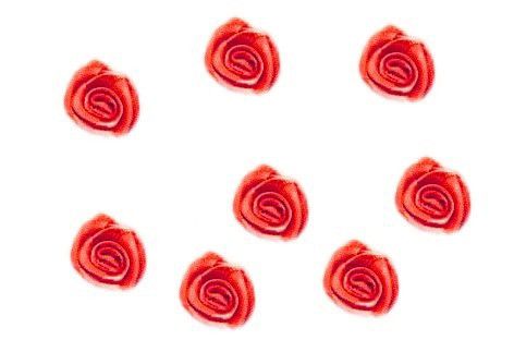 Zobrazit detail - Textilní růžička v červené barvě