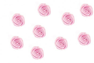  Textilní růžička v růžové barvě