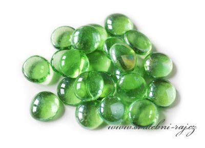 Skleněné kamínky v zelené barvě
