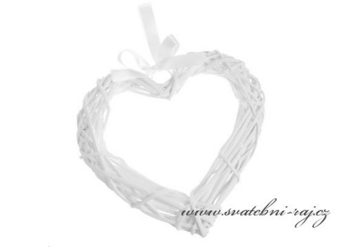 Zobrazit detail - Srdce z proutí bílé, velikost 25 cm