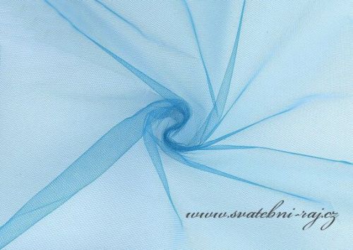 Dekorační tyl modrý, šíře 150 cm