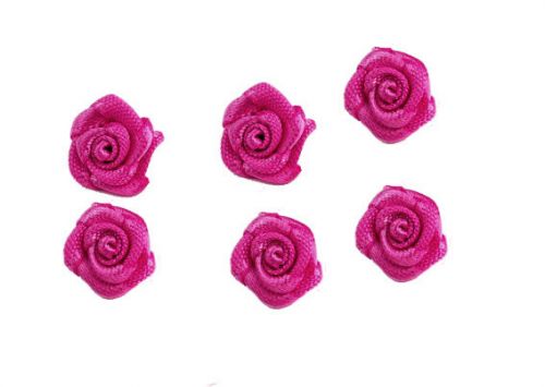 Textilní růžička fuchsia