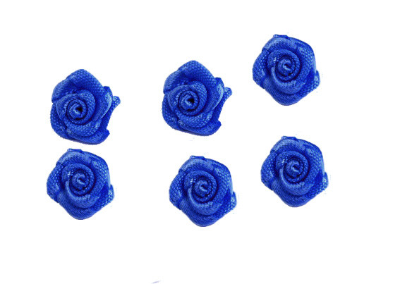 Textilní růžička královsky modrá
