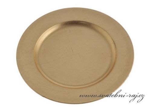 Zobrazit detail - Zlatý talíř s lemem, průměr 22 cm