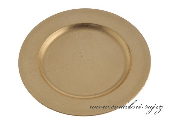 Zlatý talíř s lemem, průměr 22 cm