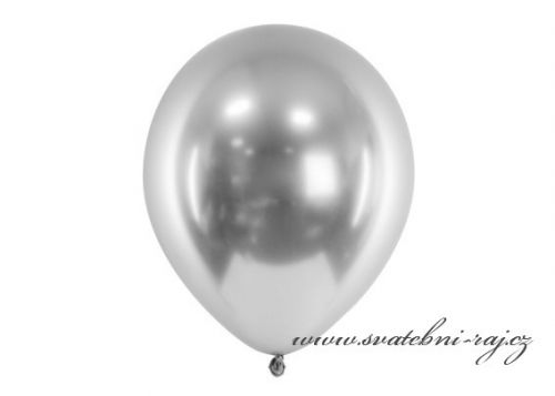 Zobrazit detail - Balónky glossy stříbrné - 10 ks