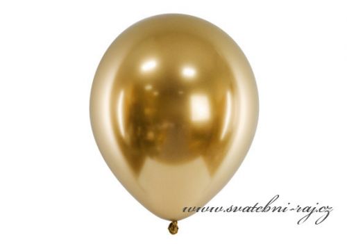 Balónky glossy zlaté - 10 ks