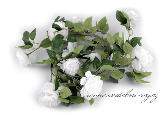 Girlanda s listy a bílými růžemi