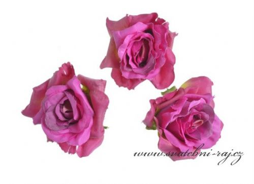 Hlavičky růží fuchsia - 12 ks