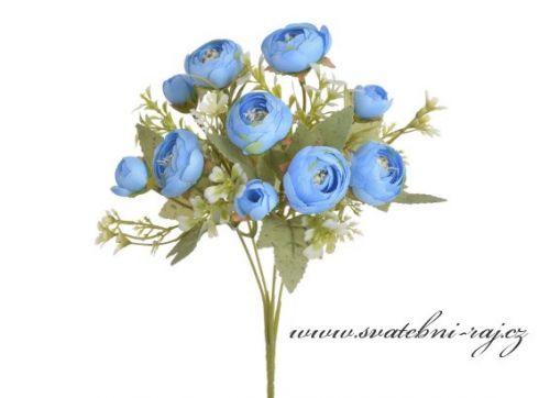 Květina s kaméliemi modrými