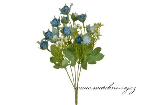 Květina s modrými kaméliemi