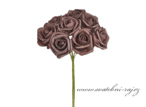 Zobrazit detail - Pěnová růže hnědá, průměr 6 cm