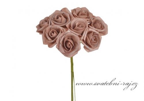 Pěnová růže kapučíno, průměr 6 cm