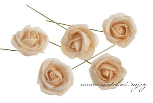 Zobrazit detail - Pěnová růže krémová, průměr 3,5 cm