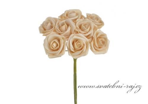 Zobrazit detail - Pěnová růže krémová, průměr 6 cm