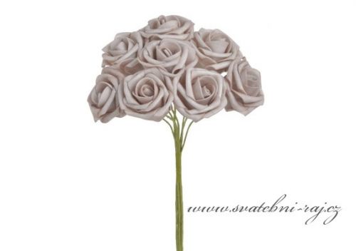 Zobrazit detail - Pěnová růže latté, průměr 6 cm