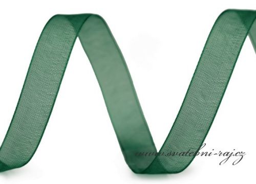 Šifónová stuha tmavě zelená, 1 cm