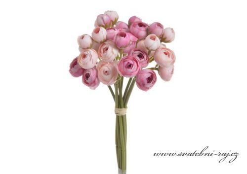 Zobrazit detail - Svazek květů ranunculus růžový mix