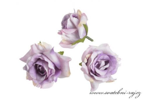 Hlavičky růží fialové - 12 ks