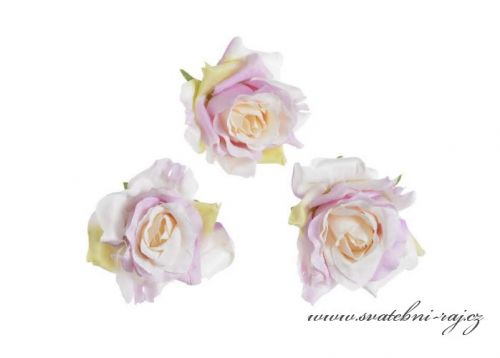 Zobrazit detail - Hlavičky růží lila-růžové - 12 ks