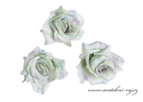 Zobrazit detail - Hlavičky růží mátovo-lila - 12 ks
