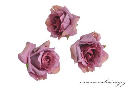 Hlavičky růží mauve - 12 ks