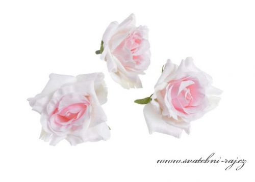 Hlavičky růží růžový střed - 12 ks