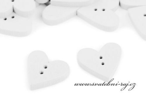 Zobrazit detail - Knoflíček ve tvaru srdce bílý