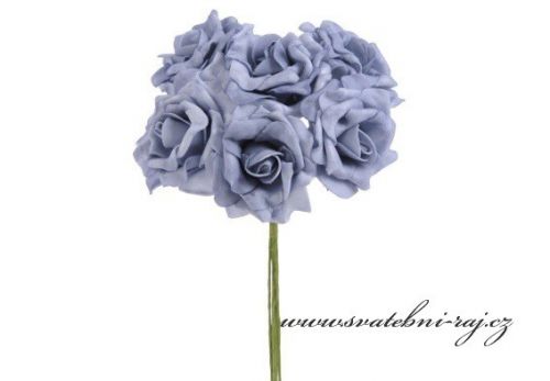 Zobrazit detail - Pěnová růže modro-šedá, průměr 7 cm