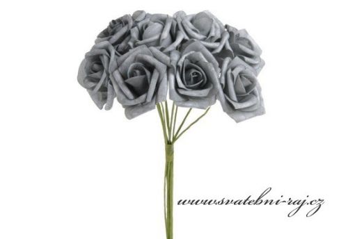 Zobrazit detail - Pěnová růže šedá, průměr 6 cm