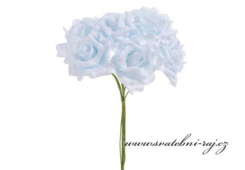Zobrazit detail - Pěnová růže světle modrá, průměr 7 cm