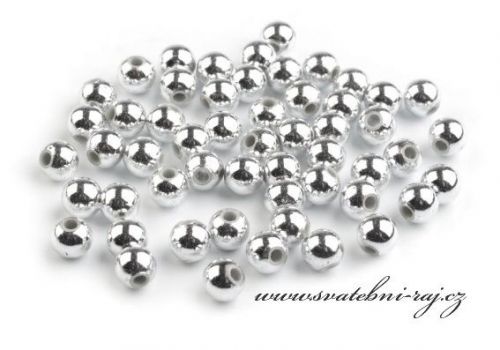 Zobrazit detail - Perličky ve stříbrné barvě, 8 mm průměr