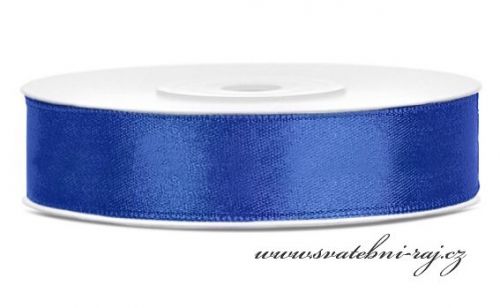Saténová stuha královsky modrá, šíře 12 mm