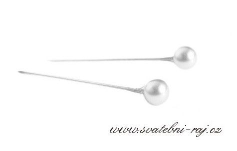 Zobrazit detail - Špendlík s bílou lesklou perličkou
