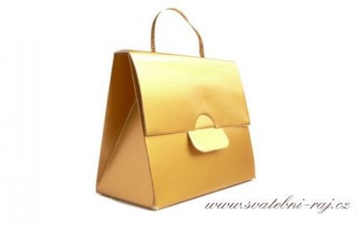 Zobrazit detail - Dárková krabička ve tvaru taštičky zlatá