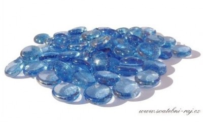Modré skleněné kamínky